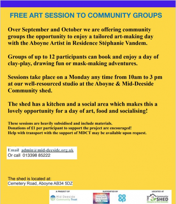 FREE ART SESSION FOR COMMUNITY GROUPS